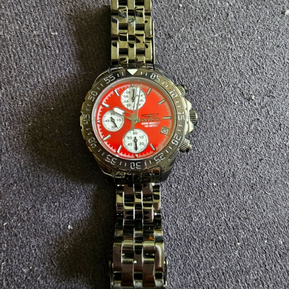 Invicta Women's Black and Red Stainless Steel Watch